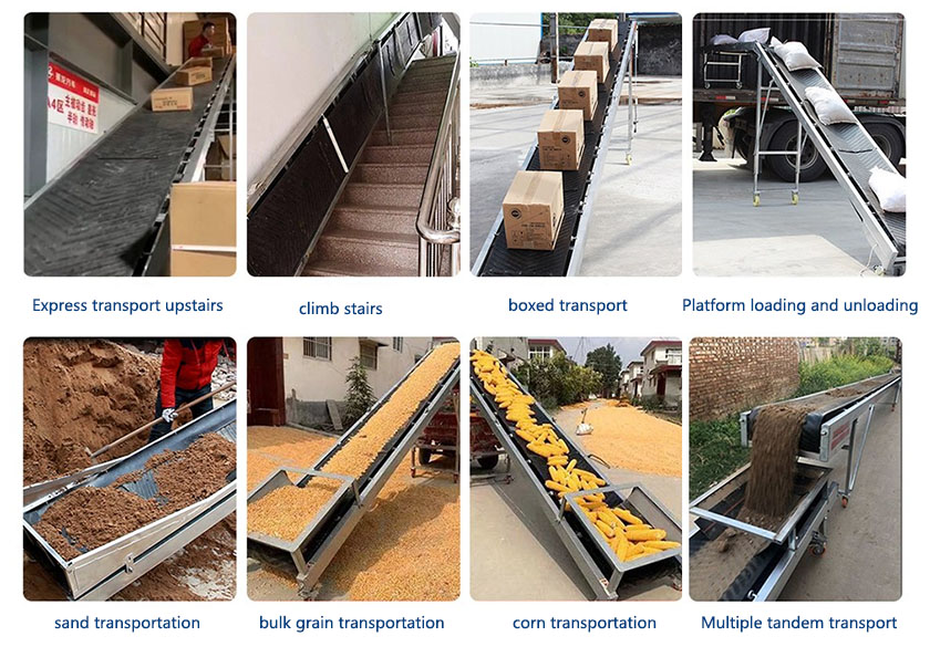 Small portable conveyor belt use site