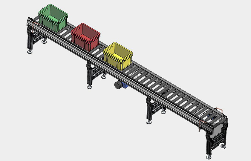 Roller conveyor principle simulation diagram